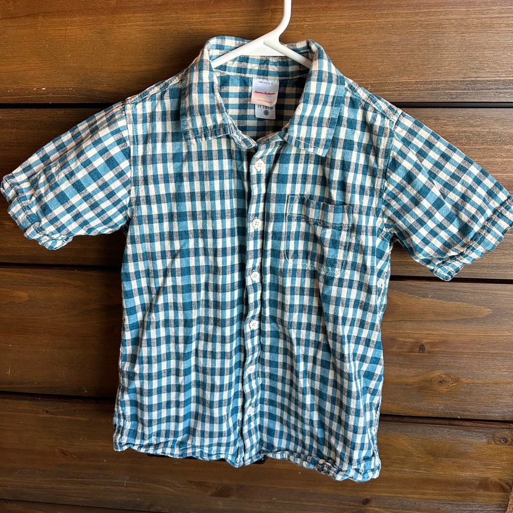 Hanna Andersson Blue and White Plaid Shirt